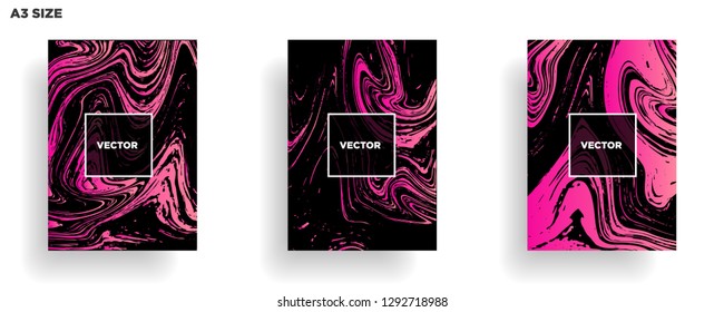 Mixture of acrylic paints. Liquid marble texture. Fluid art. Applicable for design cover, presentation, invitation, flyer, annual report, poster, desing packaging. Modern artwork - Vector