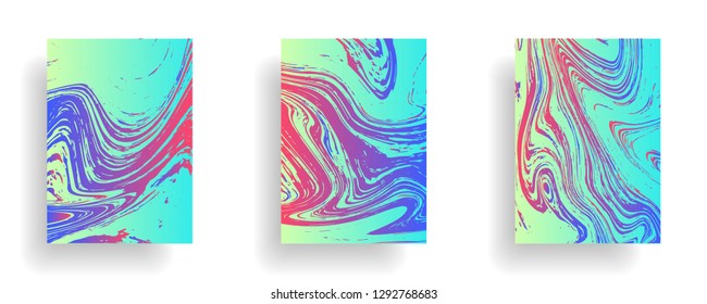 Mixture of acrylic paints. Liquid marble texture. Fluid art. Applicable for design cover, presentation, invitation, flyer, annual report, poster, desing packaging. Modern artwork - Vector