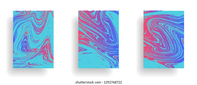 Mixture of acrylic paints. Liquid marble texture. Fluid art. Applicable for design cover, presentation, invitation, flyer, annual report, poster, desing packaging. Modern artwork - Vector