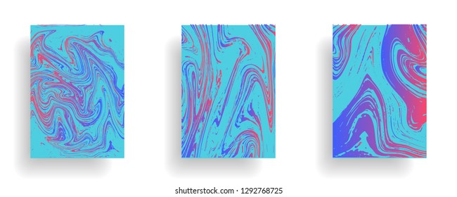 Mixture of acrylic paints. Liquid marble texture. Fluid art. Applicable for design cover, presentation, invitation, flyer, annual report, poster, desing packaging. Modern artwork - Vector