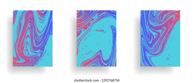 Mixture of acrylic paints. Liquid marble texture. Fluid art. Applicable for design cover, presentation, invitation, flyer, annual report, poster, desing packaging. Modern artwork - Vector