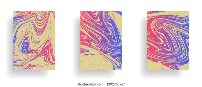 Mixture of acrylic paints. Liquid marble texture. Fluid art. Applicable for design cover, presentation, invitation, flyer, annual report, poster, desing packaging. Modern artwork - Vector