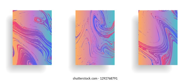 Mixture of acrylic paints. Liquid marble texture. Fluid art. Applicable for design cover, presentation, invitation, flyer, annual report, poster, desing packaging. Modern artwork - Vector