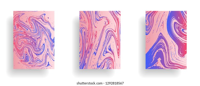 Mixture of acrylic paints. Liquid marble texture. Fluid art. Applicable for design cover, presentation, invitation, flyer, annual report, poster, desing packaging. Modern artwork - Vector
