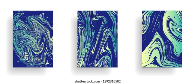 Mixture of acrylic paints. Liquid marble texture. Fluid art. Applicable for design cover, presentation, invitation, flyer, annual report, poster, desing packaging. Modern artwork - Vector