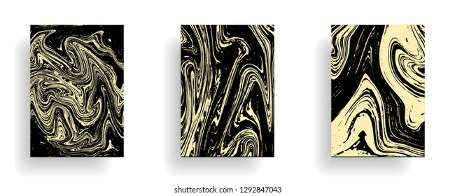 Mixture of acrylic paints. Liquid marble texture. Fluid art. Applicable for design cover, presentation, invitation, flyer, annual report, poster, desing packaging. Modern artwork - Vector