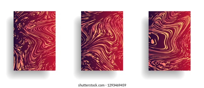 Mixture of acrylic paints. Liquid marble texture. Fluid art. Applicable for design cover, presentation, invitation, flyer, annual report, poster, desing packaging. Modern artwork - Vector
