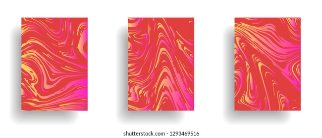 Mixture of acrylic paints. Liquid marble texture. Fluid art. Applicable for design cover, presentation, invitation, flyer, annual report, poster, desing packaging. Modern artwork - Vector