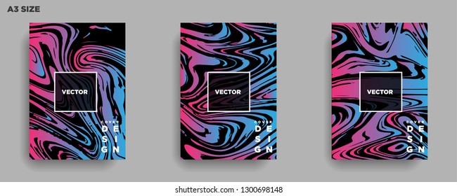 Mixture of acrylic paints. Liquid marble texture. Fluid art. Applicable for design cover, presentation, invitation, flyer, annual report, poster, desing packaging. Modern artwork - Vector