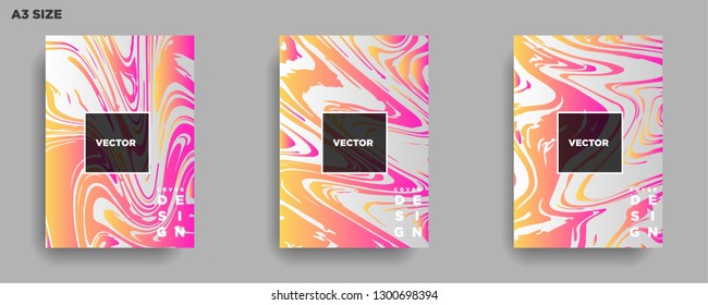 Mixture of acrylic paints. Liquid marble texture. Fluid art. Applicable for design cover, presentation, invitation, flyer, annual report, poster, desing packaging. Modern artwork - Vector
