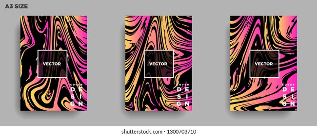 Mixture of acrylic paints. Liquid marble texture. Fluid art. Applicable for design cover, presentation, invitation, flyer, annual report, poster, desing packaging. Modern artwork - Vector