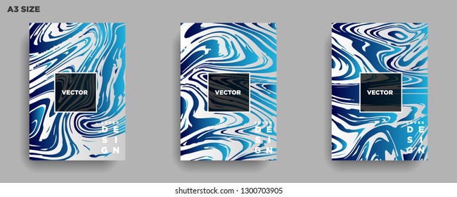 Mixture of acrylic paints. Liquid marble texture. Fluid art. Applicable for design cover, presentation, invitation, flyer, annual report, poster, desing packaging. Modern artwork - Vector