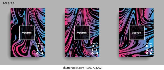 Mixture of acrylic paints. Liquid marble texture. Fluid art. Applicable for design cover, presentation, invitation, flyer, annual report, poster, desing packaging. Modern artwork - Vector