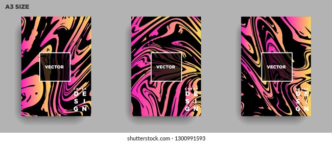 Mixture of acrylic paints. Liquid marble texture. Fluid art. Applicable for design cover, presentation, invitation, flyer, annual report, poster, desing packaging. Modern artwork - Vector