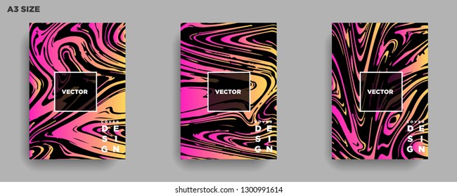 Mixture of acrylic paints. Liquid marble texture. Fluid art. Applicable for design cover, presentation, invitation, flyer, annual report, poster, desing packaging. Modern artwork - Vector