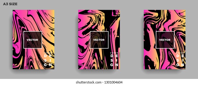 Mixture of acrylic paints. Liquid marble texture. Fluid art. Applicable for design cover, presentation, invitation, flyer, annual report, poster, desing packaging. Modern artwork - Vector
