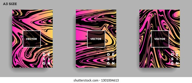 Mixture of acrylic paints. Liquid marble texture. Fluid art. Applicable for design cover, presentation, invitation, flyer, annual report, poster, desing packaging. Modern artwork - Vector