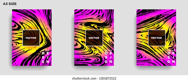 Mixture of acrylic paints. Liquid marble texture. Fluid art. Applicable for design cover, presentation, invitation, flyer, annual report, poster, desing packaging. Modern artwork - Vector