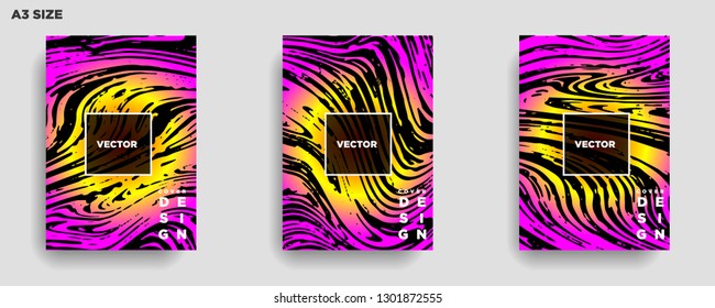 Mixture of acrylic paints. Liquid marble texture. Fluid art. Applicable for design cover, presentation, invitation, flyer, annual report, poster, desing packaging. Modern artwork - Vector