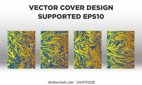 Mixture of acrylic paints. Liquid marble texture. Fluid art. Applicable for design cover, presentation, invitation, flyer, annual report, poster and business card, desing packaging - Vector
