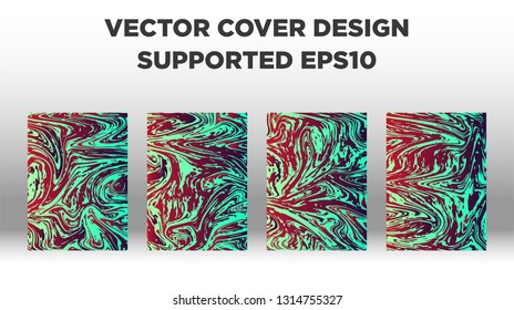 Mixture of acrylic paints. Liquid marble texture. Fluid art. Applicable for design cover, presentation, invitation, flyer, annual report, poster and business card, desing packaging - Vector