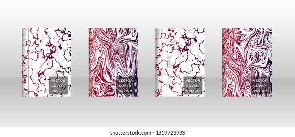 Mixture of acrylic paints. Liquid marble texture. Fluid art. Applicable for design cover, presentation, invitation, flyer, annual report, poster and business card, desing packaging - Vector