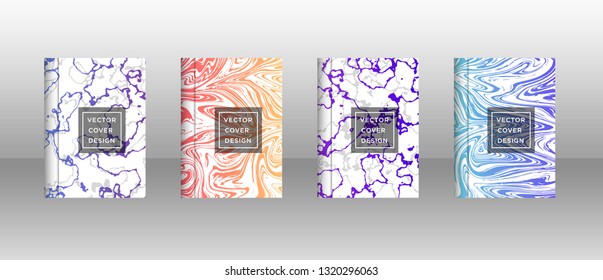 Mixture of acrylic paints. Liquid marble texture. Fluid art. Applicable for design cover, presentation, invitation, flyer, annual report, poster, desing packaging. Modern artwork - Vector