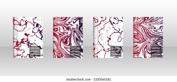 Mixture of acrylic paints. Liquid marble texture. Fluid art. Applicable for design cover, presentation, invitation, flyer, annual report, poster, desing packaging. Modern artwork - Vector