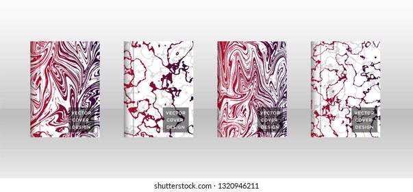 Mixture of acrylic paints. Liquid marble texture. Fluid art. Applicable for design cover, presentation, invitation, flyer, annual report, poster and business card, desing packaging - Vector