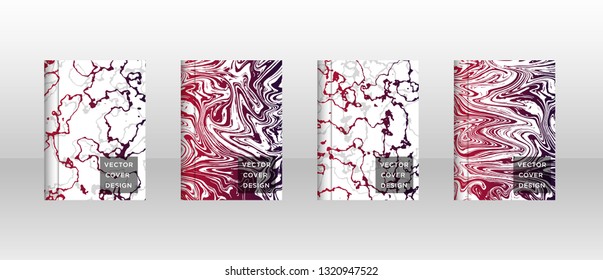 Mixture of acrylic paints. Liquid marble texture. Fluid art. Applicable for design cover, presentation, invitation, flyer, annual report, poster and business card, desing packaging - Vector
