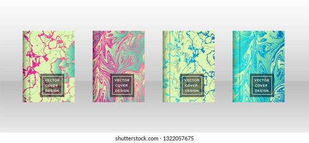 Mixture of acrylic paints. Liquid marble texture. Fluid art. Applicable for design cover, presentation, invitation, flyer, annual report, poster and business card, desing packaging - Vector