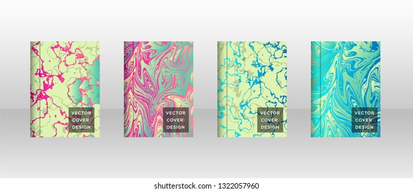 Mixture of acrylic paints. Liquid marble texture. Fluid art. Applicable for design cover, presentation, invitation, flyer, annual report, poster and business card, desing packaging - Vector