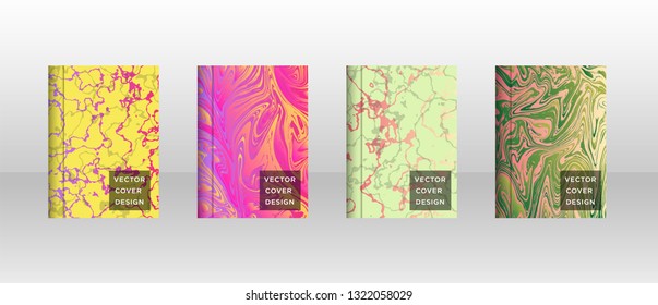 Mixture of acrylic paints. Liquid marble texture. Fluid art. Applicable for design cover, presentation, invitation, flyer, annual report, poster and business card, desing packaging - Vector