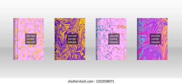 Mixture of acrylic paints. Liquid marble texture. Fluid art. Applicable for design cover, presentation, invitation, flyer, annual report, poster and business card, desing packaging - Vector
