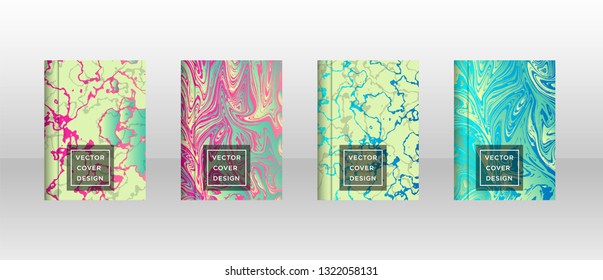 Mixture of acrylic paints. Liquid marble texture. Fluid art. Applicable for design cover, presentation, invitation, flyer, annual report, poster and business card, desing packaging - Vector