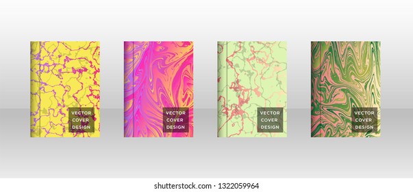 Mixture of acrylic paints. Liquid marble texture. Fluid art. Applicable for design cover, presentation, invitation, flyer, annual report, poster and business card, desing packaging - Vector