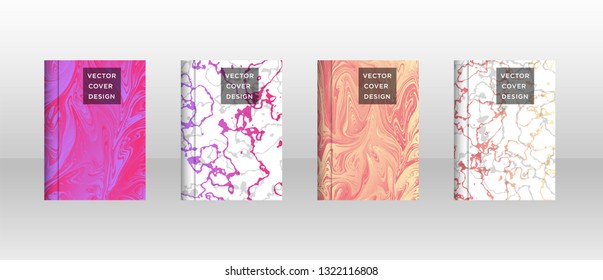 Mixture of acrylic paints. Liquid marble texture. Fluid art. Applicable for design cover, presentation, invitation, flyer, annual report, poster and business card, desing packaging - Vector