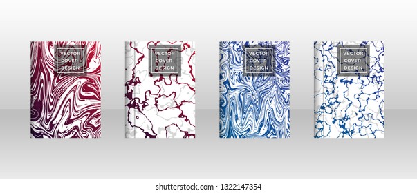Mixture of acrylic paints. Liquid marble texture. Fluid art. Applicable for design cover, presentation, invitation, flyer, annual report, poster and business card, desing packaging - Vector