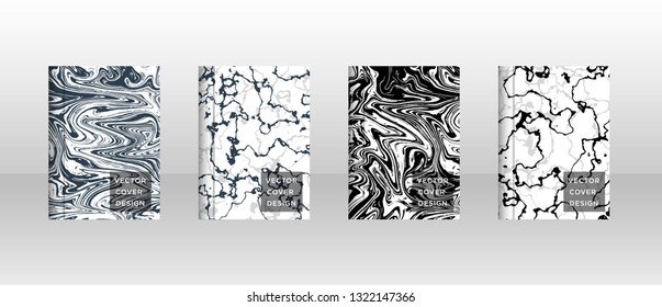 Mixture of acrylic paints. Liquid marble texture. Fluid art. Applicable for design cover, presentation, invitation, flyer, annual report, poster and business card, desing packaging - Vector