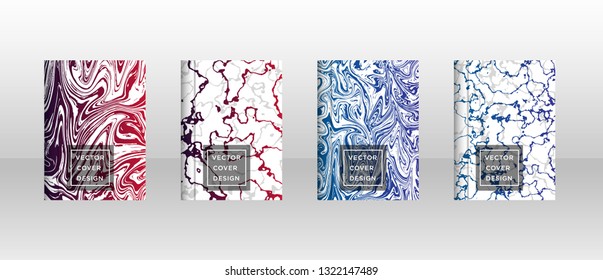 Mixture of acrylic paints. Liquid marble texture. Fluid art. Applicable for design cover, presentation, invitation, flyer, annual report, poster and business card, desing packaging - Vector