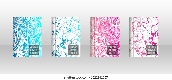 Mixture of acrylic paints. Liquid marble texture. Fluid art. Applicable for design cover, presentation, invitation, flyer, annual report, poster and business card, desing packaging - Vector