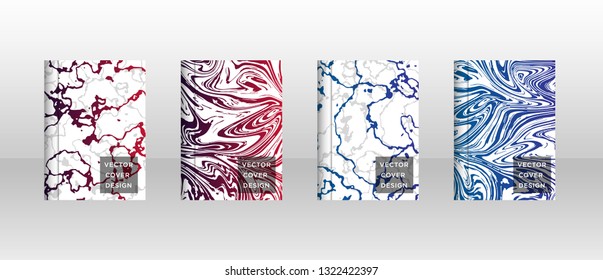 Mixture of acrylic paints. Liquid marble texture. Fluid art. Applicable for design cover, presentation, invitation, flyer, annual report, poster and business card, desing packaging - Vector