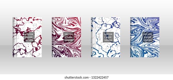 Mixture of acrylic paints. Liquid marble texture. Fluid art. Applicable for design cover, presentation, invitation, flyer, annual report, poster and business card, desing packaging - Vector