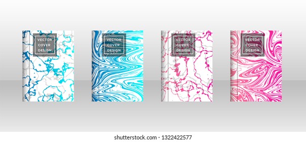 Mixture of acrylic paints. Liquid marble texture. Fluid art. Applicable for design cover, presentation, invitation, flyer, annual report, poster and business card, desing packaging - Vector