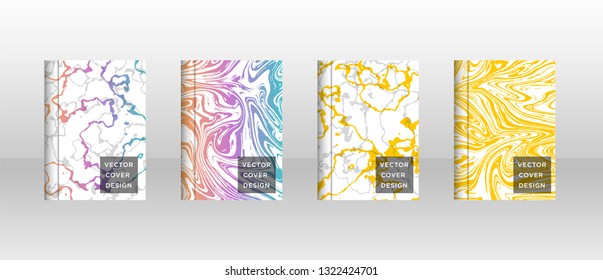 Mixture of acrylic paints. Liquid marble texture. Fluid art. Applicable for design cover, presentation, invitation, flyer, annual report, poster and business card, desing packaging - Vector