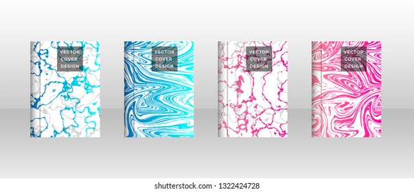 Mixture of acrylic paints. Liquid marble texture. Fluid art. Applicable for design cover, presentation, invitation, flyer, annual report, poster and business card, desing packaging - Vector