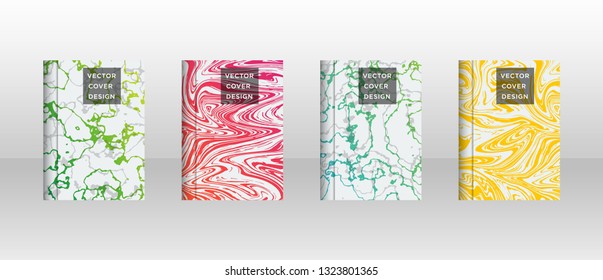 Mixture of acrylic paints. Liquid marble texture. Fluid art. Applicable for design cover, presentation, invitation, flyer, annual report, poster and business card, desing packaging - Vector