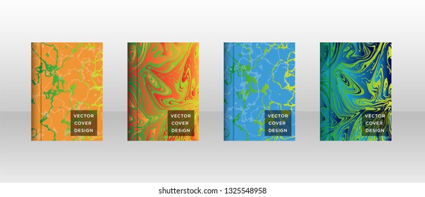 Mixture of acrylic paints. Liquid marble texture. Fluid art. Applicable for design cover, presentation, invitation, flyer, annual report, poster and business card, desing packaging - Vector