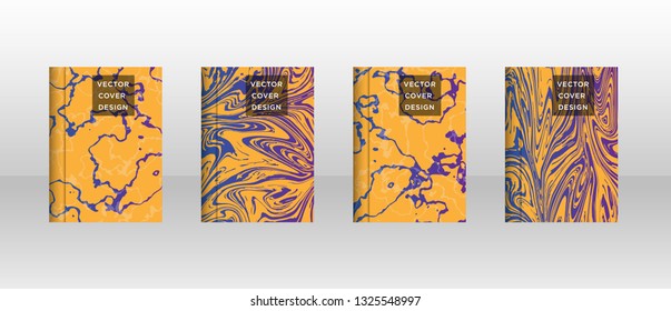 Mixture of acrylic paints. Liquid marble texture. Fluid art. Applicable for design cover, presentation, invitation, flyer, annual report, poster and business card, desing packaging - Vector