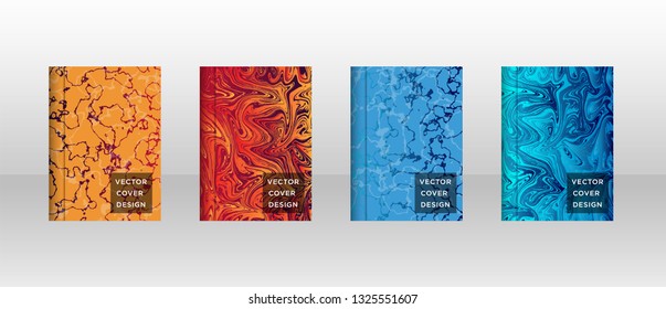 Mixture of acrylic paints. Liquid marble texture. Fluid art. Applicable for design cover, presentation, invitation, flyer, annual report, poster and business card, desing packaging - Vector